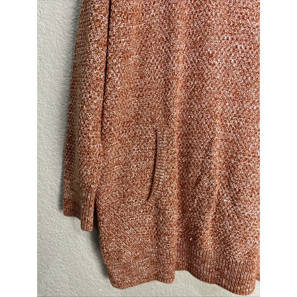 Duluth Trading Cowl Neck Sweater Women XXL Orange Marl Tunic Pockets Cotton Cozy